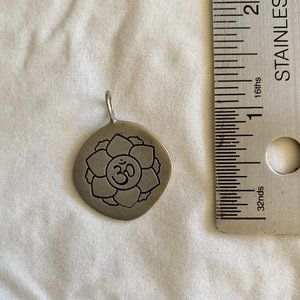 Baroni Om Lotus Silver Pendant